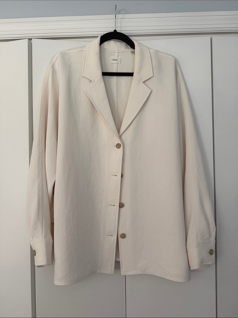 Wilfred Cream Button-Front Soft Blazer
